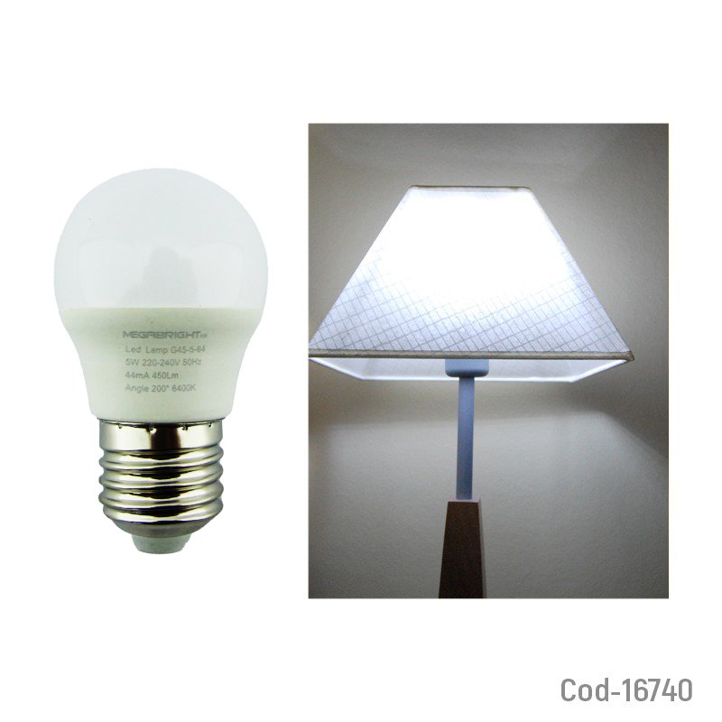 Ampolleta led 5 watt, e-27, g45 luz fria, megabright, diseño bola. en caja. mayorista — imagen 2