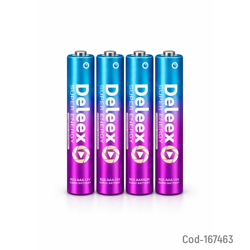 Pila marca deleex modelo aaa de 1.5 volt en set x 8, de carbon - pack de 20 unidades mayorista — imagen 2