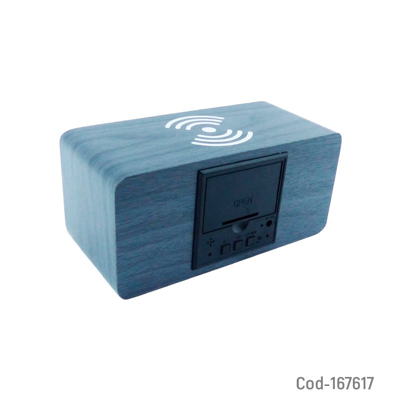 Reloj despertador digital con alarma, carga inalambrica y temperatura. mayorista — imagen 2