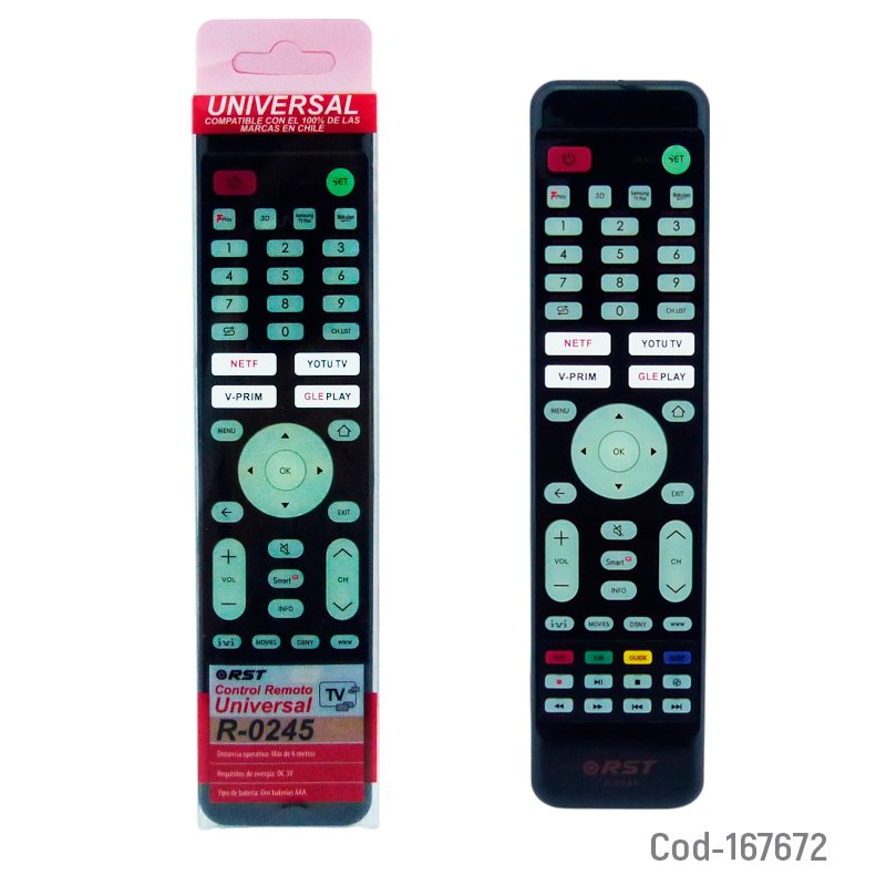 Control remoto universal para tv multimarca modelo rs-042 marca rst mayorista — imagen 3