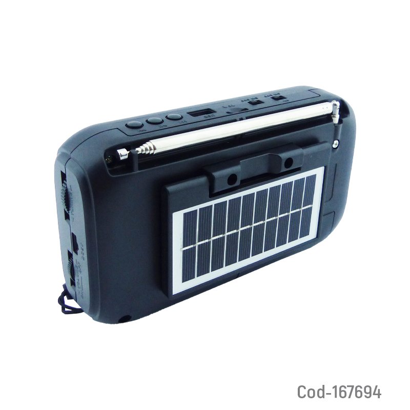 Radio multibanda solar marca rdd modelo rd-323bts con conexion bluetooth, reloj, led cob, usb, tf y fm mayorista — imagen 2