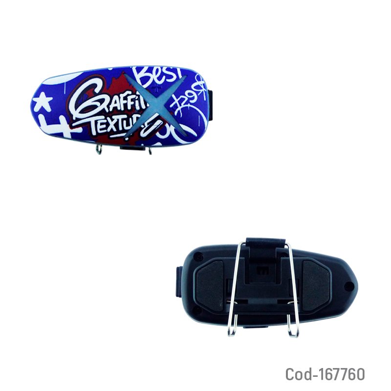 Bluetooth para casco modelo k15 graffiti con luz y recargable. mayorista — imagen 2