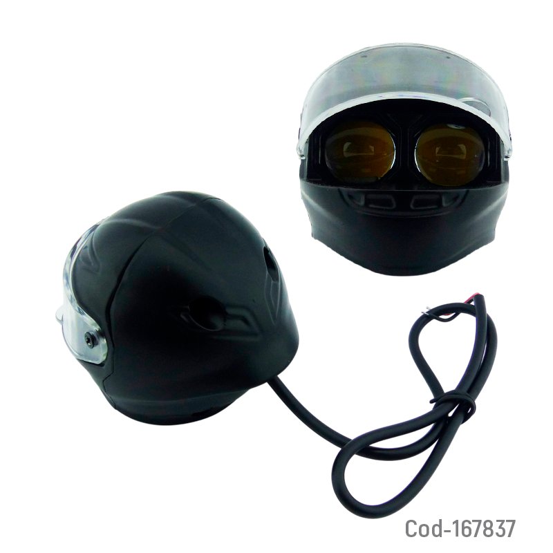 Neblinero led para moto diseño de casco a 30 watt con 2 led duo color en 12 o 24 volt mayorista — imagen 2