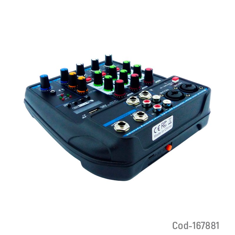 Consola mixer mezcladora de sonido generica de 4 canales con bluetooth mayorista — imagen 2