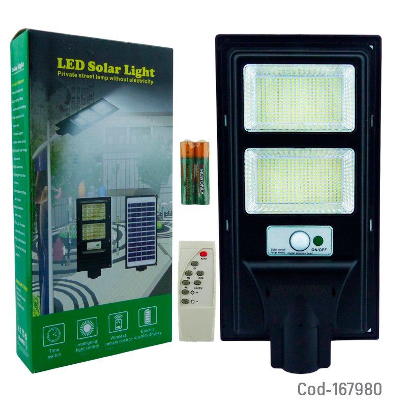 Foco para poste solar de 600 watt con 560 led en 2 placas, sensor y control remoto. mayorista — imagen 4