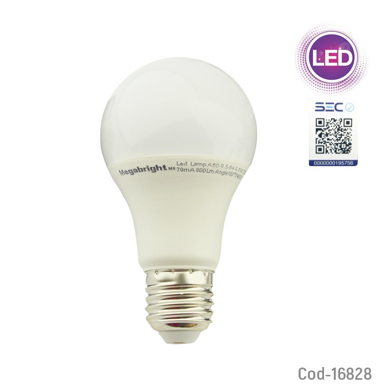 Ampolleta led 9 watt e-27, a60 luz fria, megabright mayorista — imagen 3