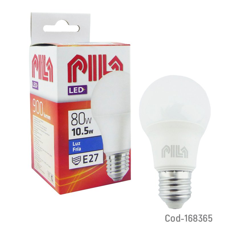 Ampolleta led marca pila de 10.5 watt luz fria de 900 lumenes - pack de 10 unidades mayorista — imagen 3