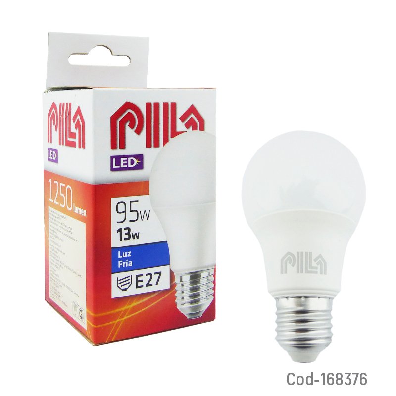 Ampolleta led marca pila de 13 watt luz fria de 1250 lumenes - pack de 10 unidades mayorista — imagen 3