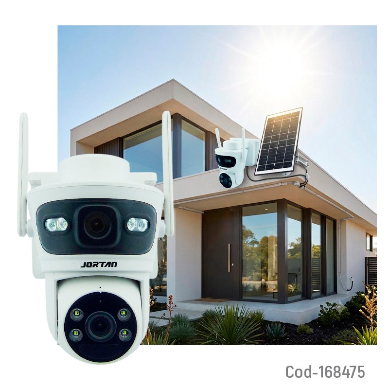 Camara de vigilancia 4g solar para chip telefonico de dos lentas marca jortan compatible con app yoose e integra vision nocturna. mayorista — imagen 3
