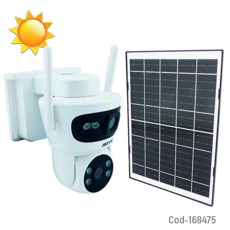 Camara de vigilancia 4g solar para chip telefonico de dos lentas marca jortan compatible con app yoose e integra vision nocturna. mayorista — imagen 4