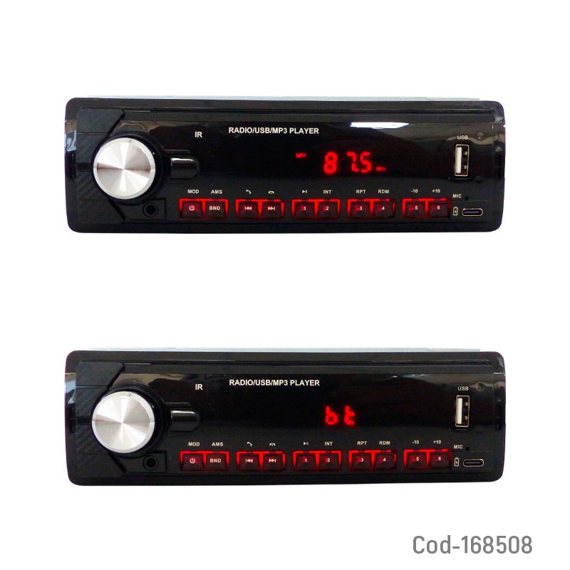 Radio para auto modelo 8800 con conexion usb, type-c, fm, aux, pantalla lcd de 50 watts y control remoto mayorista — imagen 3