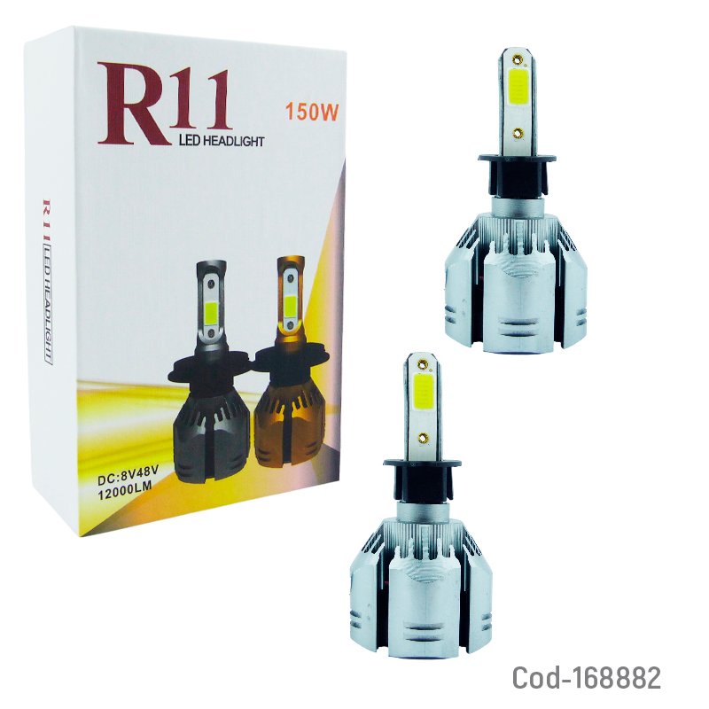 Ampolleta Kit LED H-3 Modelo R-11 De Luz Blanca, 12000 Lumenes A 150 Watt Con Ventilador. por mayor en Chile