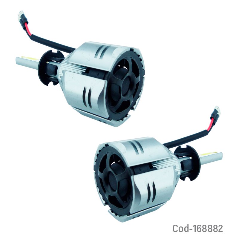 Ampolleta kit led h-3 modelo r-11 de luz blanca, 12000 lumenes a 150 watt con ventilador. mayorista — imagen 2