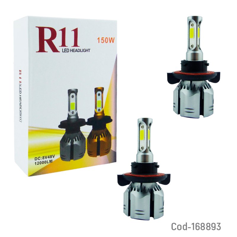 Ampolleta Kit LED H-13 Modelo R-11 De Luz Blanca, 12000 Lumenes A 150 Watt Con Ventilador. por mayor en Chile