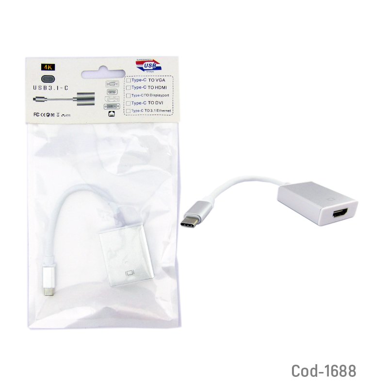 Convertidor cable de type-c a hdmi, velocidad 3.1. en bolsa mayorista — imagen 2