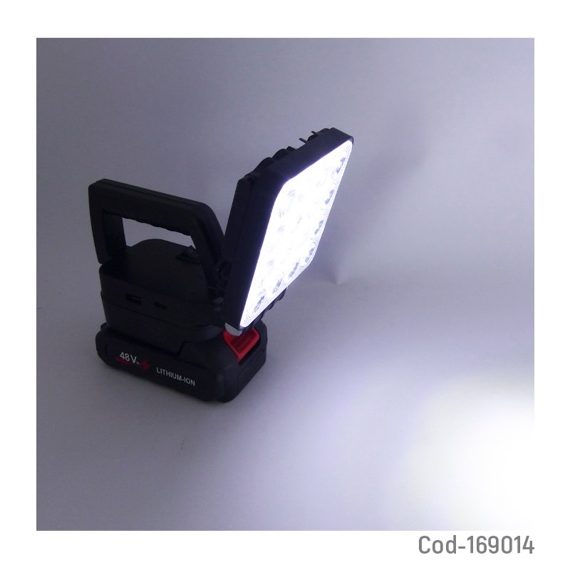Foco portatil de 16 led con bateria extraible recargable y manija. mayorista — imagen 3