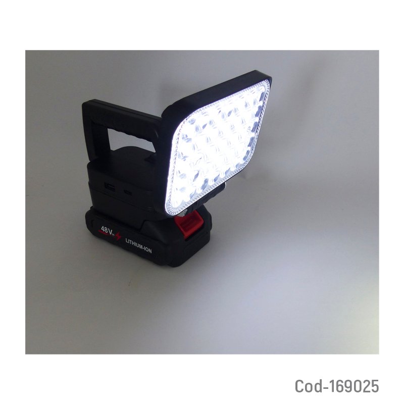 Foco portatil de 35 led con bateria extraible recargable y manija. mayorista — imagen 3