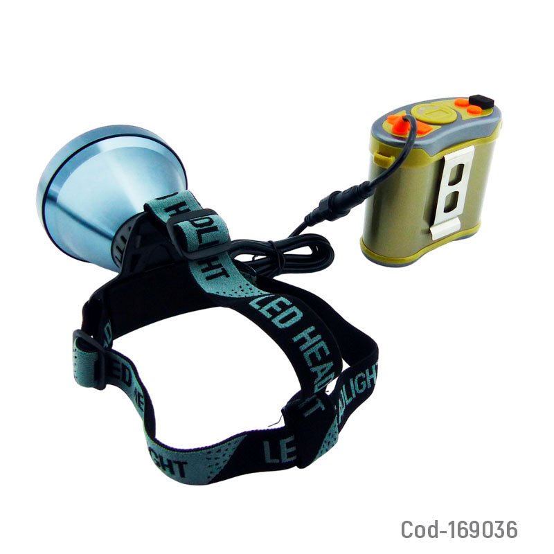 Linterna minero de 1 led mas led cob modelo pn-161 con bateria externa. mayorista — imagen 2