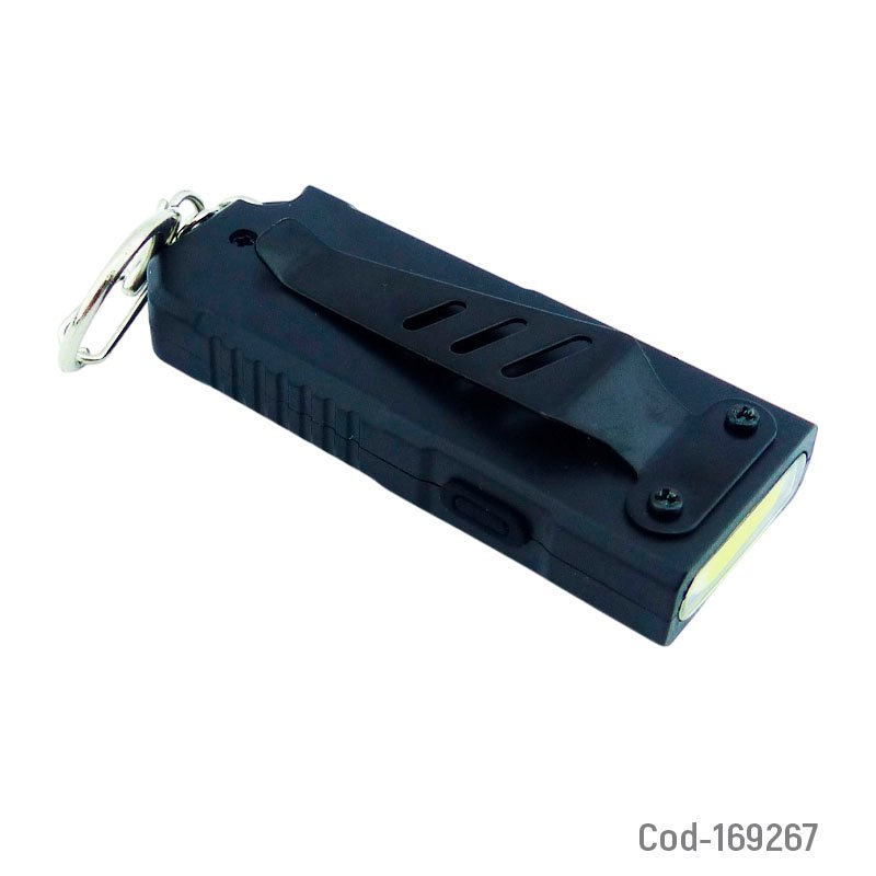 Linterna llavero mini con 1 led cob mas 8 led y baliza. mayorista — imagen 2