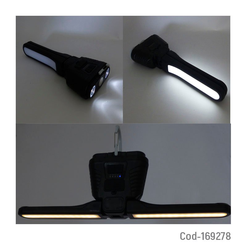 Linterna led solar 2 en 1 modelo jb-2388 de 30 watt con lampara e iman recargable. mayorista — imagen 4
