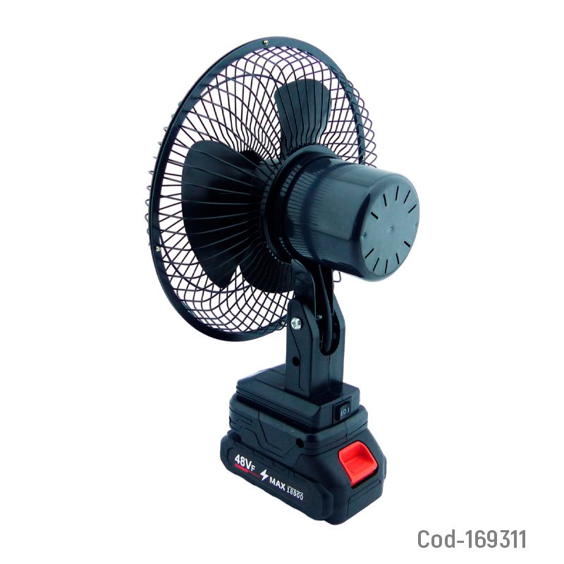 Ventilador portable de metal, 8 pulgadas con bateria recargable y dos velocidades. mayorista — imagen 2