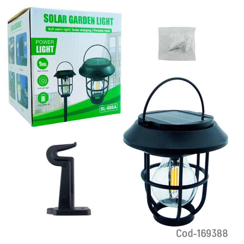 Farol LED Solar De Hilo COB Modelo SL-688 Con Sensor Para Pared 14 cm x 12.5 cm por mayor en Chile