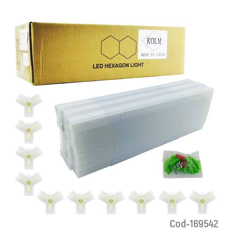 Luz LED Kit Hexagonal Para Armar De 77 Watt Con 11 Tubos De 45 Cm Para 2 Hexagonos En Luz Blanca. 45 cm x 2 cm por mayor en Chile