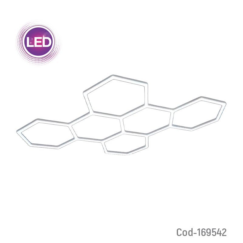 Luz led kit hexagonal para armar de 77 watt con 11 tubos de 45 cm para 2 hexagonos en luz blanca. mayorista — imagen 3