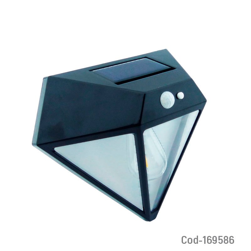 Aplique solar led marca dw modelo yu-1008 para pared con sensor y ampolleta de hilo cob de luz calida mayorista — imagen 4