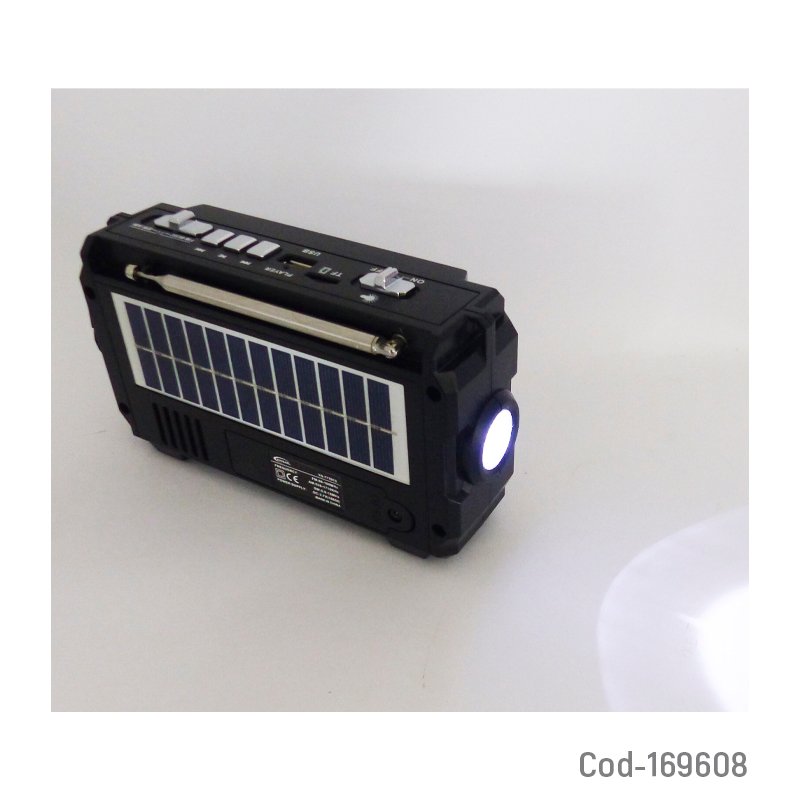 Radio multi banda solar con dinamo marca yuegan modelo yg-777bts con linterna, usb, aux, dc y tf. mayorista — imagen 4