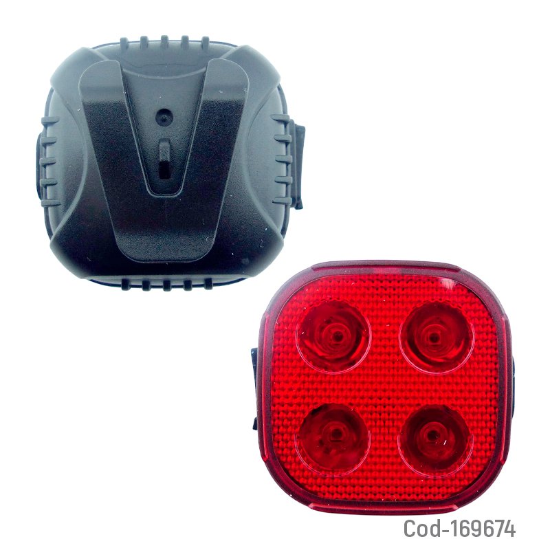 Luz de bicicleta trasera de 4 led con efectos modelo fy-328 con efecto super led recargable. mayorista — imagen 2