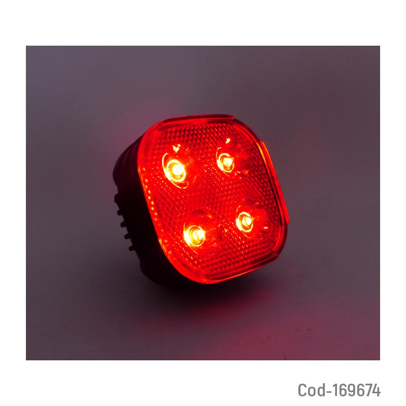 Luz de bicicleta trasera de 4 led con efectos modelo fy-328 con efecto super led recargable. mayorista — imagen 3