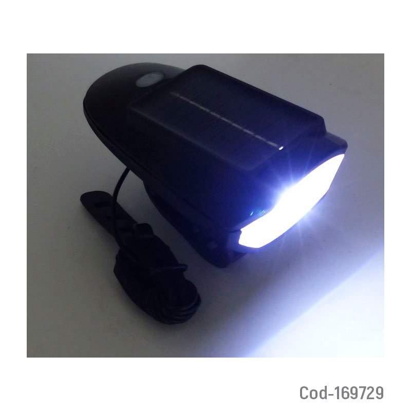 Luz bicicleta delantera solar con bocina recargable modelo s7599 - pack de 10 unidades mayorista — imagen 4