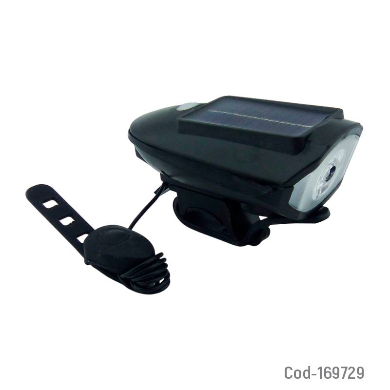 Luz bicicleta delantera solar con bocina recargable modelo s7599 - pack de 10 unidades mayorista — imagen 5