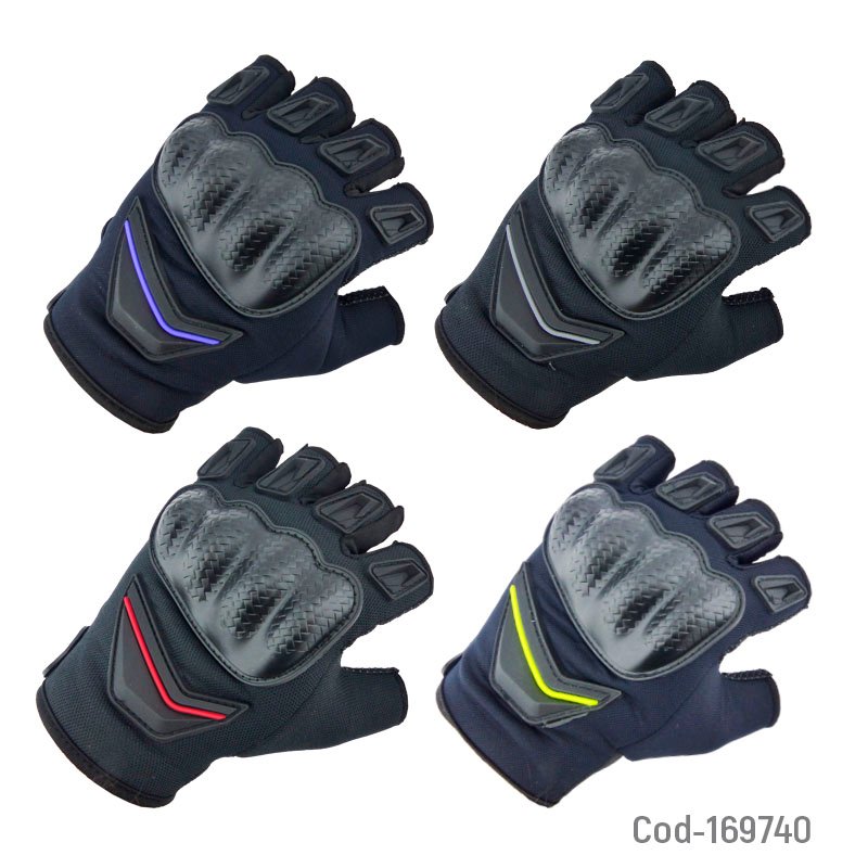 Guante para moto sin dedo modelo sp-1 con proteccion y variedad de colores mayorista — imagen 2
