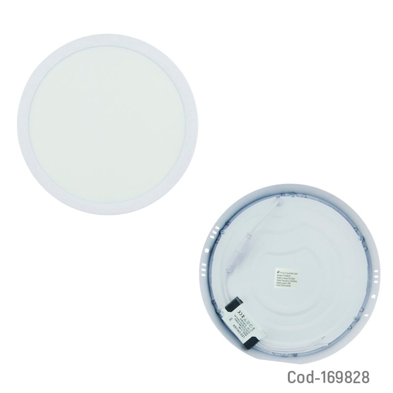 Foco led panel de 18 watt sobrepuesto redondo de luz fria - pack de 10 unidades mayorista — imagen 2