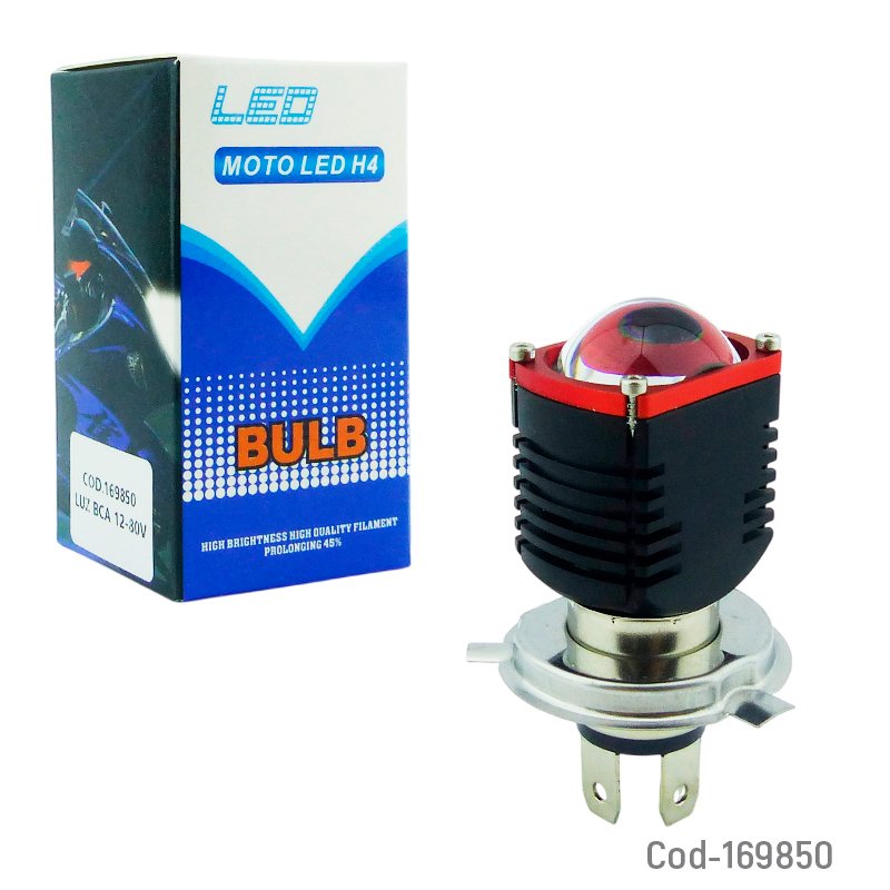 Ampolleta LED Para Moto Modelo H-4 De Luz Blanca De 12 A 80 Volt - Pack de 10 unidades 7.7 cm x 4.5 cm por mayor en Chile