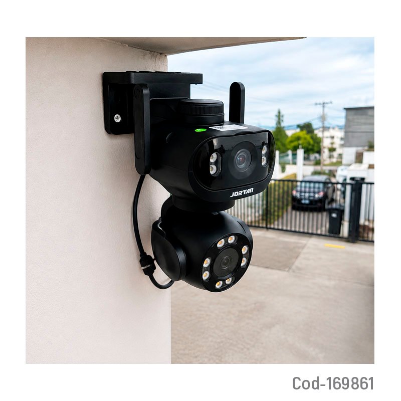 Camara de vigilancia ip wifi marca jortan de doble camara modelo jt-9860 con dual band y controlada con app yosee mayorista — imagen 3