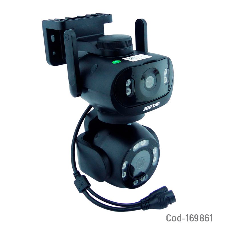 Camara de vigilancia ip wifi marca jortan de doble camara modelo jt-9860 con dual band y controlada con app yosee mayorista — imagen 4
