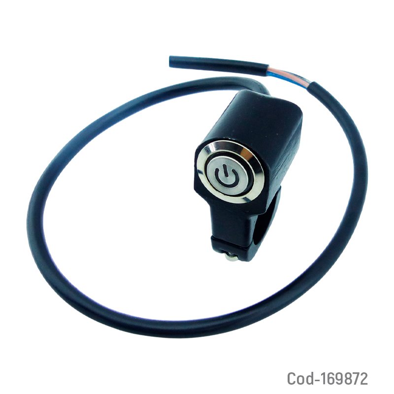 Pulsador Para Luz Auxiliar De Moto Con Luz Indicadora En Dos Colores A Elegir - Pack de 10 unidades 6.6 cm x 2.5 cm x 3.4 cm por mayor en Chile