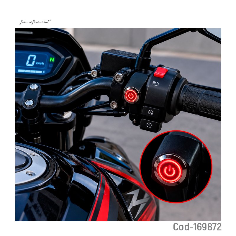 Pulsador para luz auxiliar de moto con luz indicadora en dos colores a elegir - pack de 10 unidades mayorista — imagen 3