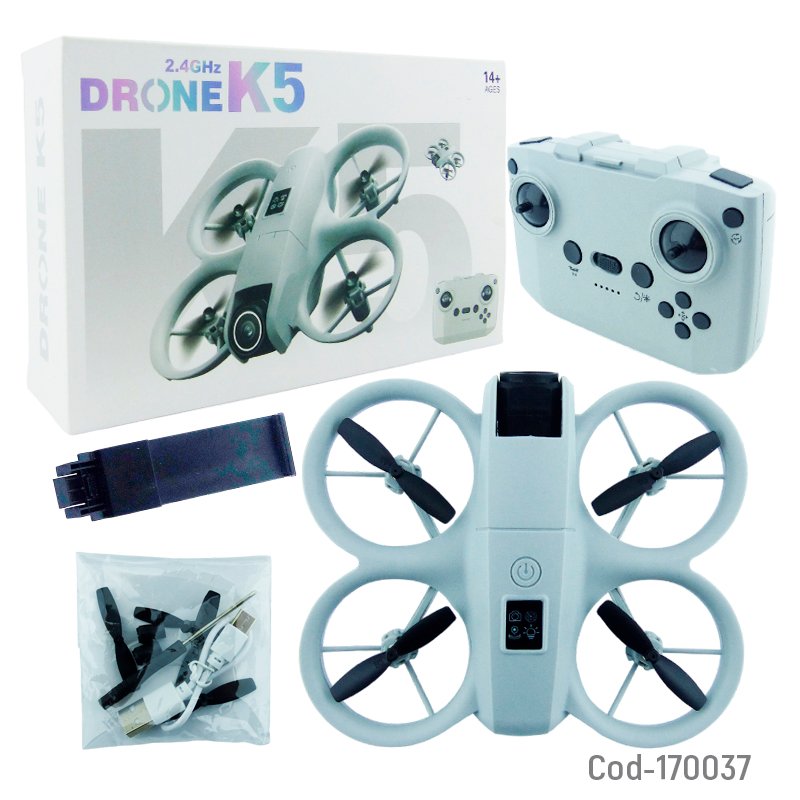 Drone Wifi Modelo K5 Wifi De Una Camara Con Control Remoto. 13.5 cm x 11.5 cm x 4.4 cm por mayor en Chile