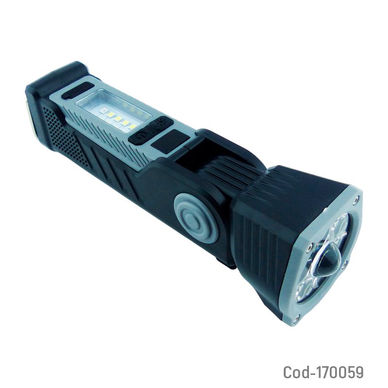 Linterna led modelo jy-001 de 7 mas 12 led con giro de 90 grados, iman y recargable. mayorista — imagen 4