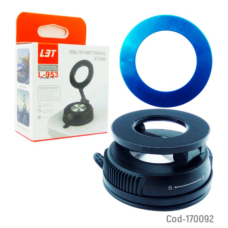 Porta Smartphone Para Auto Con Iman Tipo Magsafe, Marca LBT, Modelo L-953 Y Ventosa 6.8 cm x 3 cm por mayor en Chile