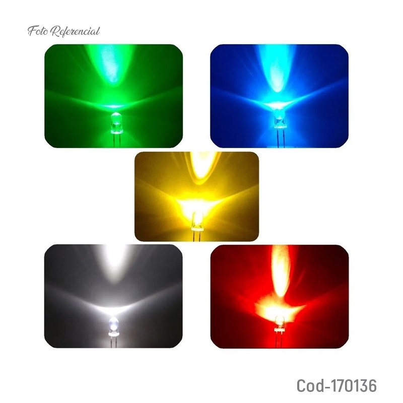 Kit led de 3 mm diodos de colores set por 100 piezas - pack de 10 unidades mayorista — imagen 2
