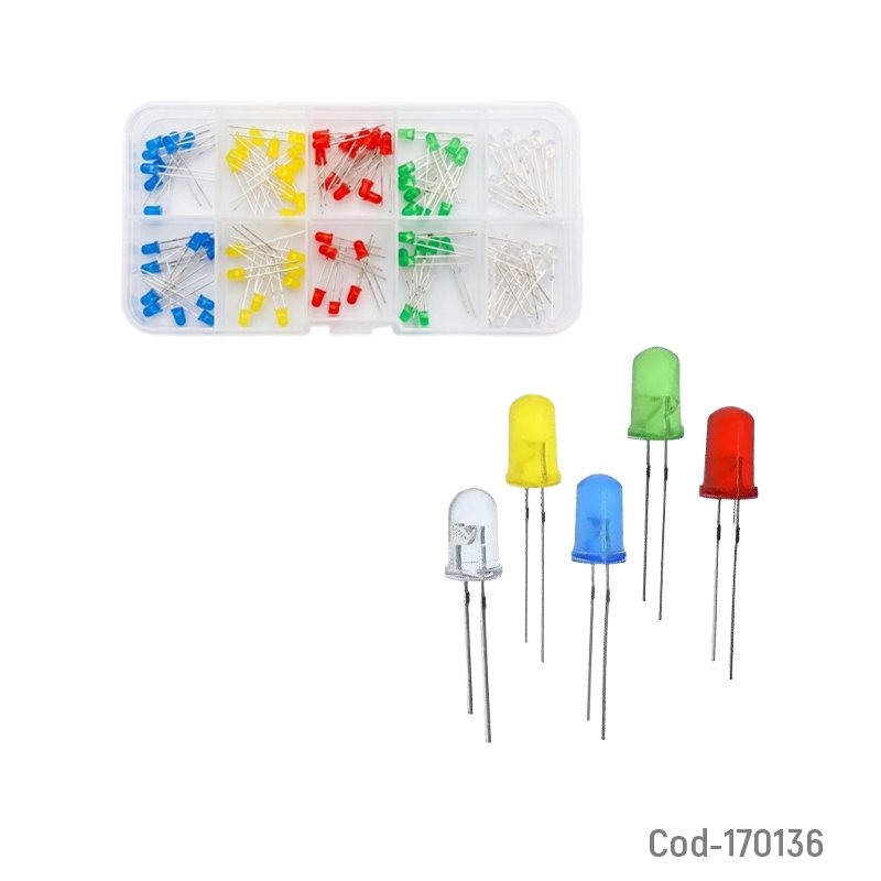 Kit led de 3 mm diodos de colores set por 100 piezas - pack de 10 unidades mayorista — imagen 3