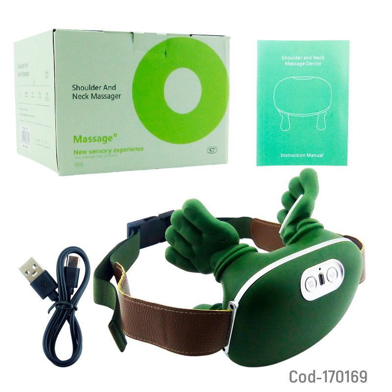 Masajeador Para Hombros Y Cuello Tipo Manito Con Calor Carga Via USB Type-C Recargable 16 cm x 16 cm x 11.5 cm por mayor en Chile