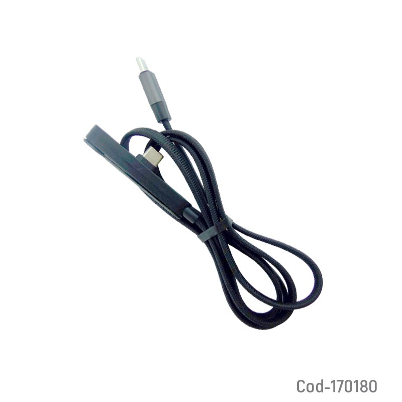 Cable macho doble type-c con soporte para smartphone, de 1 metro hasta 240 watt - pack de 10 unidades mayorista — imagen 3