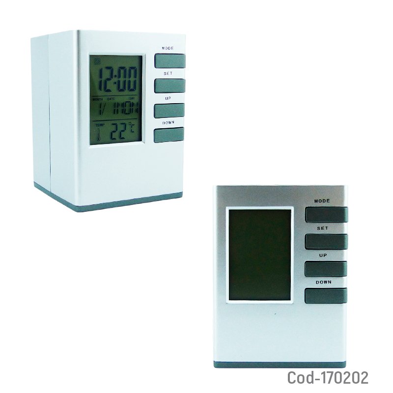 Porta lapiz para escritorio con reloj, alarma, temperatura y pantalla con luz mayorista — imagen 2