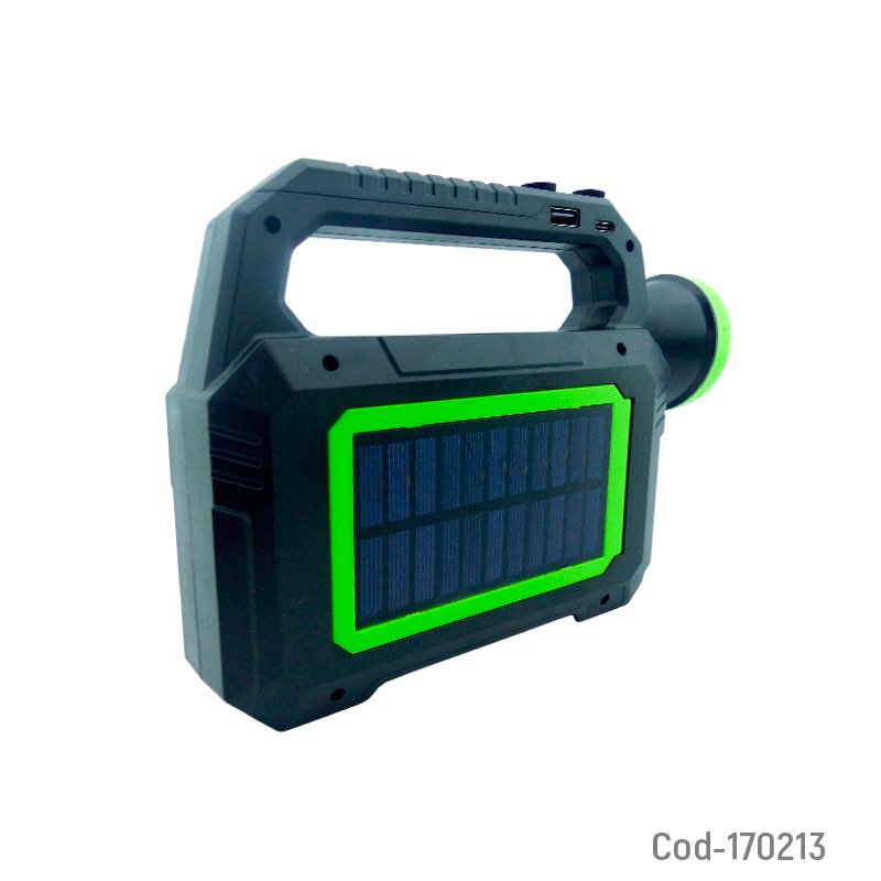Linterna led solar marca cbk modelo u9t con lampara de 48 led, baliza, indicador de carga y funcion de power bank recarga. mayorista — imagen 2